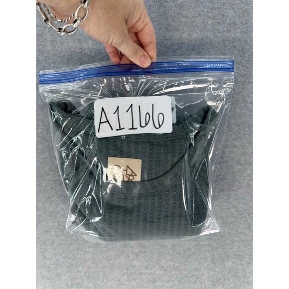 Chaser Women's sz L Waffle Knit Sage Green Long Sleeve Soft Basic Lounge Comfort - Picture 9 of 9